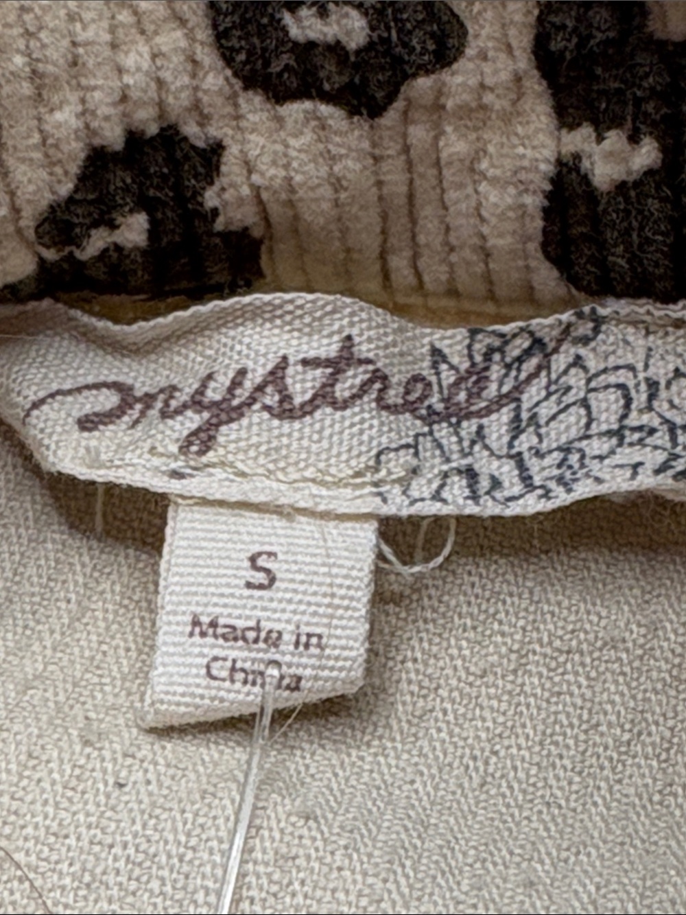 Mystree Cream and Brown Leopard Print Jacket Size Small - Picture 4 of 5